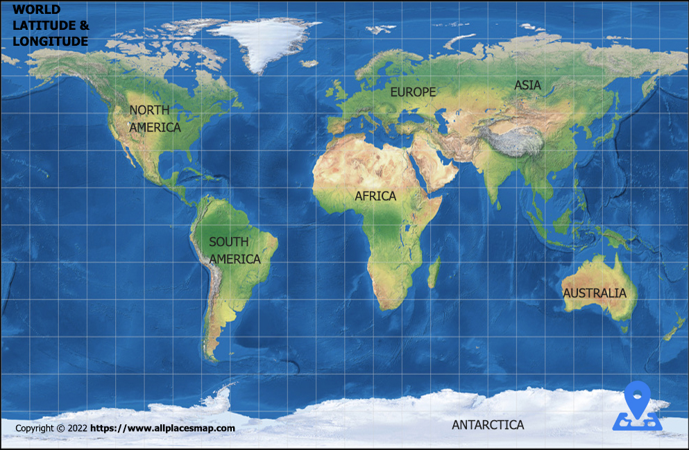 World Map With Latitude And Longitude Laminated W X Off