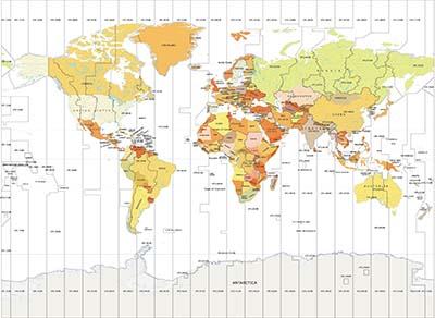 World Map with Timezones