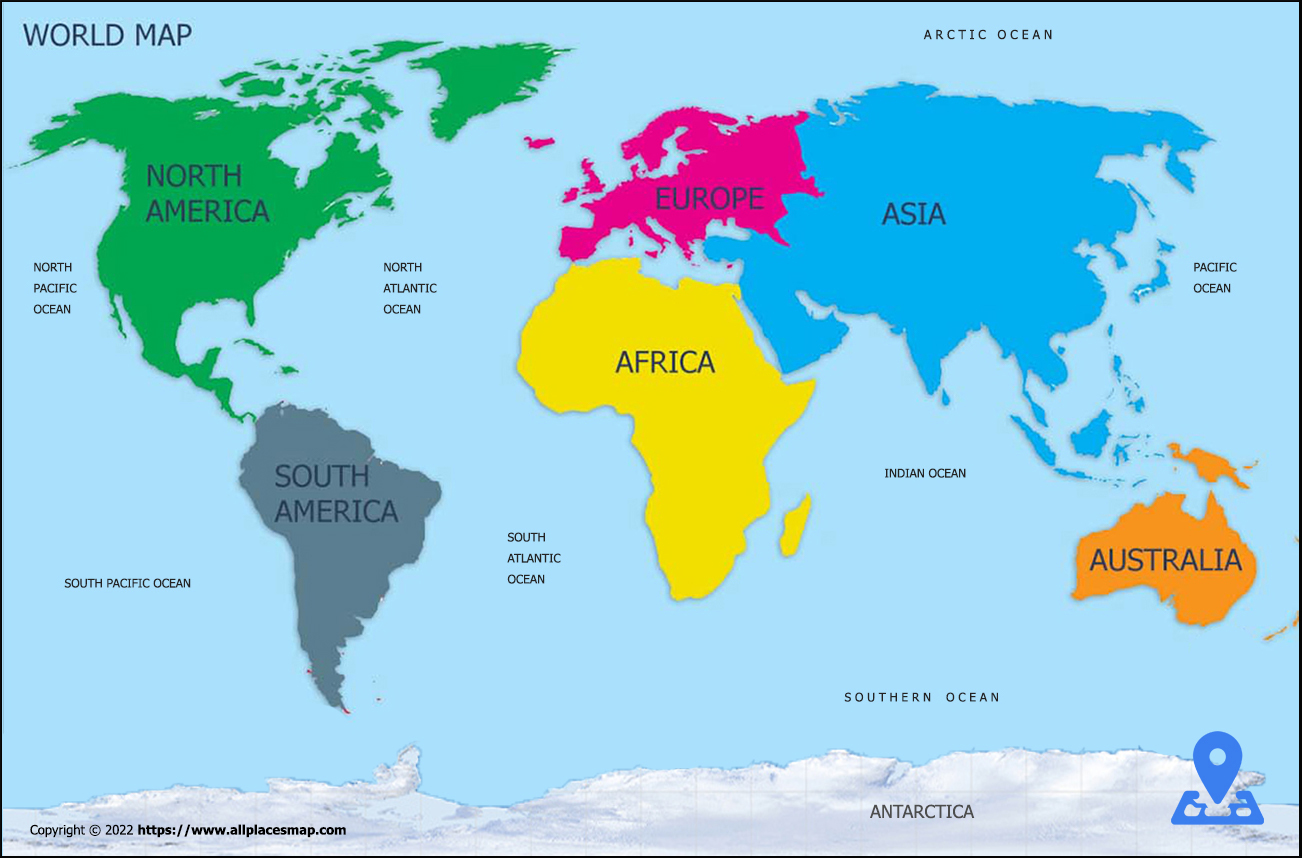 World Map With Continents 